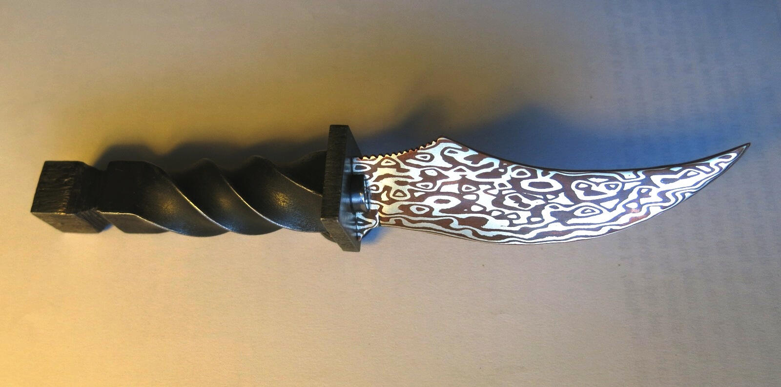 STEEL SILVER COPPER Mokume Gane Knife